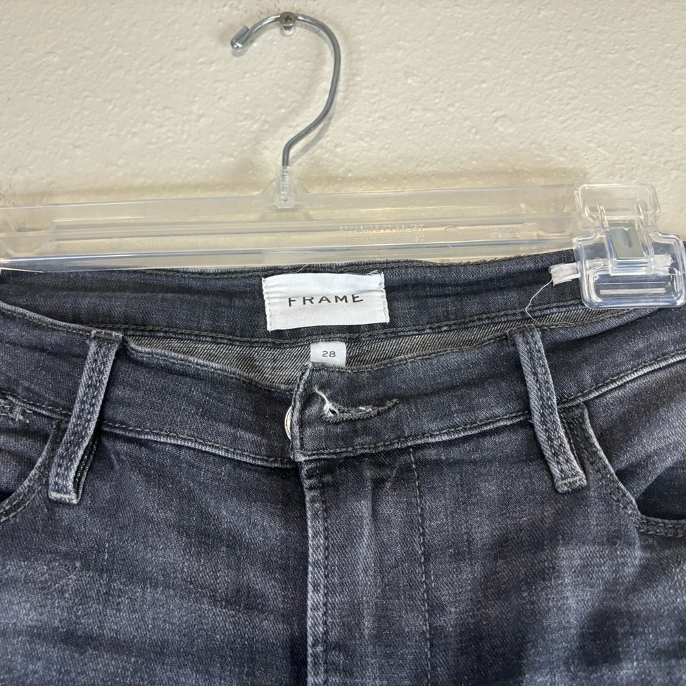 Frame Denim Le High Straight Jeans | 28 | Dark Wash - Picture 4 of 4